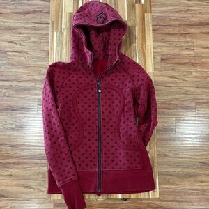 Lululemon Athletica Burgundy Polka Dot Hoodie